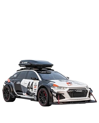 SYYANFEI Auto Modell 1/24 Für Audi RS6 Avant Station Wagon Legierung Rennwagen Diecast Metal Track Sportwagen Modell Sound Licht Jungen Mädchen Geschen(White 1) von SYYANFEI