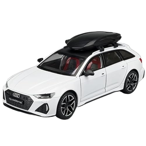 SYYANFEI Auto Modell 1/24 Für Audi RS6 Avant Station Wagon Legierung Rennwagen Diecast Metal Track Sportwagen Modell Sound Licht Jungen Mädchen Geschen(White 2) von SYYANFEI