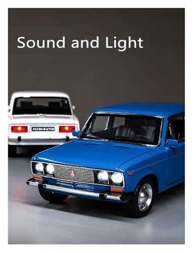 SYYANFEI Auto Modell 1/24 Für Lada 2105 Limousine Legierung Auto Oldtimer Modell Sound Und Licht Sammlung Enthusiasten Sammlung Jungen Jungen Mädchen Geschen(White) von SYYANFEI