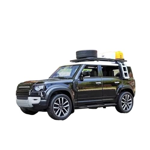 SYYANFEI Auto Modell 1/24 Für Range Rover Defender Legierung Auto Diecast Metall Spielzeug Geländewagen Modell Simulation Sound Licht Sammlung Jungen Mädchen Geschen(Schwarz) von SYYANFEI