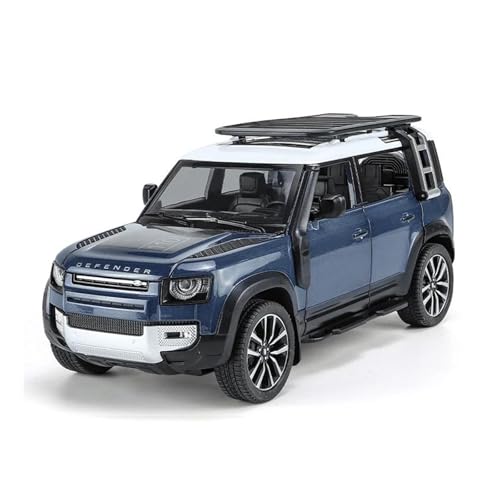 SYYANFEI Auto Modell 1/24 Für Range Rover Defender SUV Legierung Auto Diecast Simulation Metall Spielzeug Geländewagen Modell Sound Und Licht Jungen Mädchen Geschen(Blau) von SYYANFEI