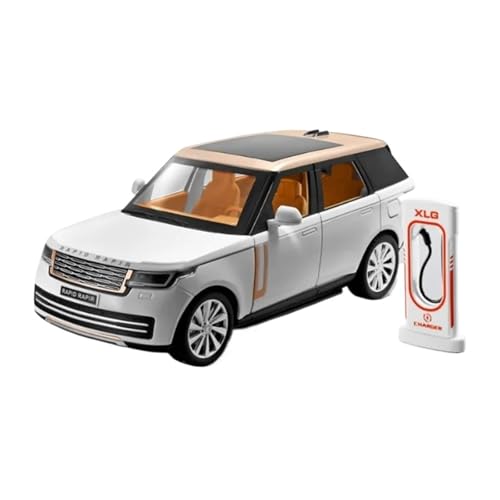 SYYANFEI Auto Modell 1/24 Für Range Rover SUV Legierung Auto Modell Druckguss Metall Geländewagen Modell Sound Licht Sammlung Spielzeug Jungen Mädchen Geschen(Weiß) von SYYANFEI