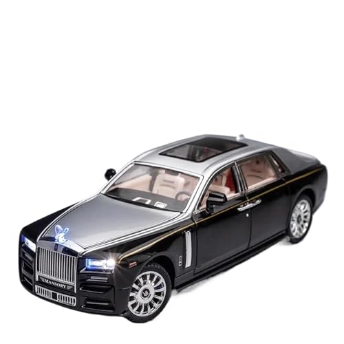 SYYANFEI Auto Modell 1/24 Für Rolls Royce Phantom Diecast Simulierte Pull Back Limousine Zinklegierung Metall Spielzeugauto-Sammlung Jungen Mädchen Geschen(Schwarz) von SYYANFEI