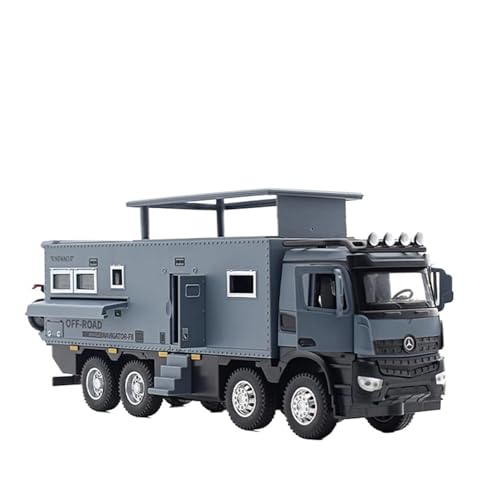 SYYANFEI Auto Modell 1/28 Für NOMADISMs Arocs Unimog Legierung Wohnmobil Tourenwagen Diecast Metal Off-Road RV Modell Sound Licht Spielzeug Jungen Mädchen Geschen(Grau) von SYYANFEI