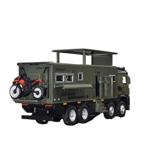 SYYANFEI Auto Modell 1/28 Für NOMADISMs Arocs Unimog Legierung Wohnmobil Tourenwagen Diecast Metal Off-Road RV Modell Sound Licht Spielzeug Jungen Mädchen Geschen(Grün) von SYYANFEI