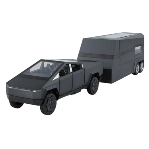 SYYANFEI Auto Modell 1/32 Für Cyber-Spielzeug-LKW, Pickup-Anhänger Legierung Druckguss Metall Geländefahrzeuge LKW-Modell Ton Und Licht Jungen Mädchen Geschen(Grau) von SYYANFEI