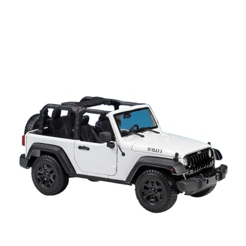 SYYANFEI Auto Modell 1:18 2014 Jeep Wrangler Legierungsauto-Spielzeug-Geländewagenmodell Türen öffnen Lichter ertönen Boomerang Jungen-Kinderspielzeug Kleinkinder Kinder Jungen Mädchen Geschenk(Weiß) von SYYANFEI