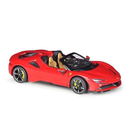 SYYANFEI Auto Modell 1:18 Für Ferrari SF90 Modell Sportwagen Simulation Legierung Auto Fertigprodukt Modell Spielzeug Dekoration Jungen Mädchen Geschen(Rot) von SYYANFEI