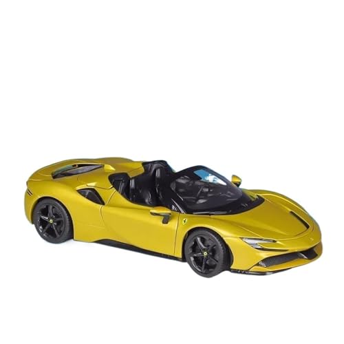 SYYANFEI Auto Modell 1:18 Für Ferrari SF90 Modell Sportwagen Simulation Legierung Auto Fertigprodukt Modell Spielzeug Dekoration Jungen Mädchen Geschen(Yellow) von SYYANFEI