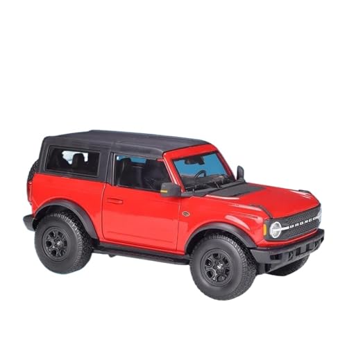 SYYANFEI Auto Modell 1:18 Für Ford 2021 Bronco Wildtrak Simulation Legierung Fertiges Automodell Mit Base Collection Ornament Jungen Mädchen Geschen(Rot) von SYYANFEI