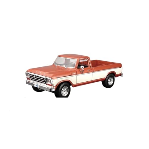 SYYANFEI Auto Modell 1:18 Für Ford F150 1979Pickup Auto Ford Pickup Diecast Model Edition Legierung Luxus Fahrzeug Modell Spielzeug Jungen Mädchen Geschen(Orange) von SYYANFEI