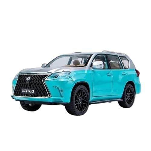 SYYANFEI Auto Modell 1:18 Für LX570 Legierung Auto Diecast Metall Spielzeug Geländewagen Auto Modell Simulation Sound Und Licht Spielzeug Jungen Mädchen Geschen(Blau) von SYYANFEI