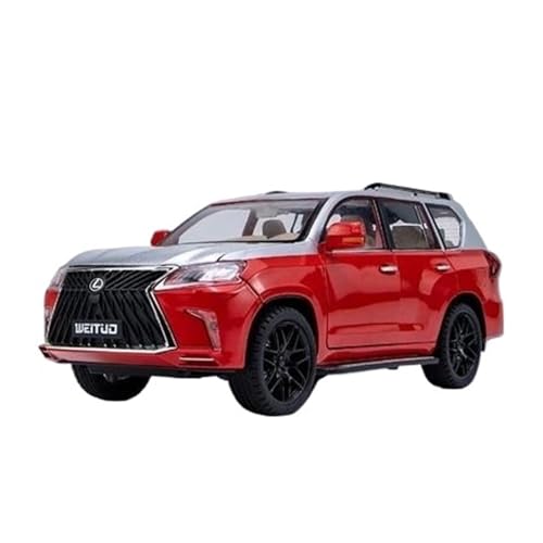 SYYANFEI Auto Modell 1:18 Für LX570 Legierung Auto Diecast Metall Spielzeug Geländewagen Auto Modell Simulation Sound Und Licht Spielzeug Jungen Mädchen Geschen(Rot) von SYYANFEI