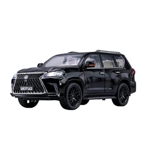 SYYANFEI Auto Modell 1:18 Für LX570 Legierung Auto Diecast Metall Spielzeug Geländewagen Auto Modell Simulation Sound Und Licht Spielzeug Jungen Mädchen Geschen(Schwarz) von SYYANFEI