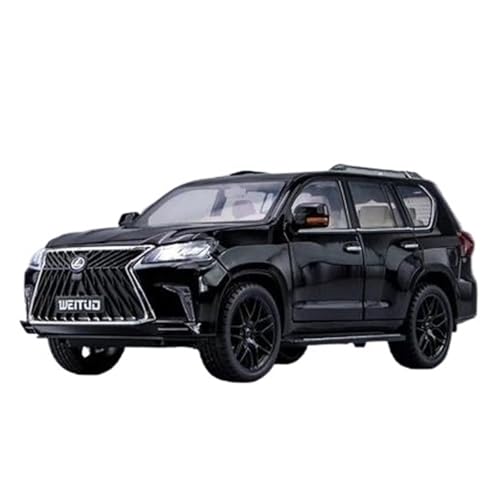 SYYANFEI Auto Modell 1:18 Für LX570 Legierung Auto Modell Druckguss Spielzeug Geländewagen Modell Simulation Sound Und Licht Spielzeug Jungen Mädchen Geschen(Schwarz) von SYYANFEI