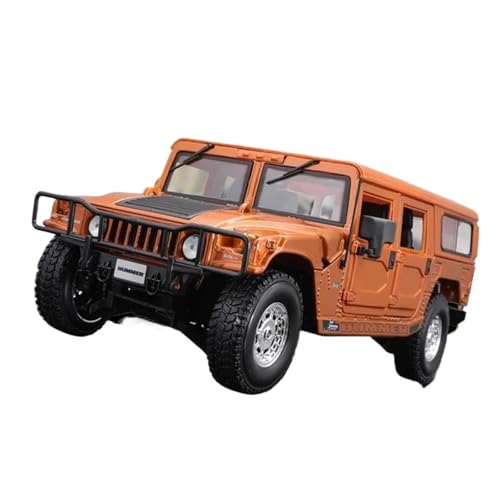 SYYANFEI Auto Modell 1:18 Für Maßstab Hummer H2 Modell SUV Metall Druckguss Geländewagen Legierung Fahrzeug Modell Klassiker Erwachsene Souvenir Display Jungen Mädchen Geschen(Orange) von SYYANFEI