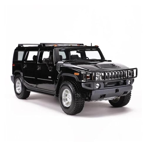 SYYANFEI Auto Modell 1:18 Für Maßstab Hummer H2 Modell SUV Metall Druckguss Geländewagen Legierung Fahrzeug Modell Klassiker Erwachsene Souvenir Display Jungen Mädchen Geschen(Schwarz) von SYYANFEI