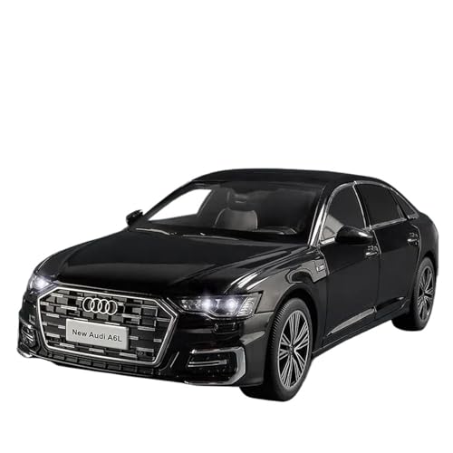 SYYANFEI Auto Modell 1:18 Für NEUEN Audi A6 L Legierung Auto Diecast Modell Simulation Sound Licht Zurückziehen Spielzeug Sammeln Display Jungen Mädchen Geschen(Schwarz) von SYYANFEI