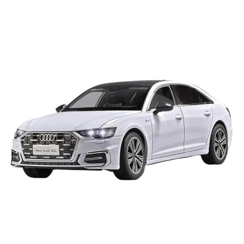 SYYANFEI Auto Modell 1:18 Für NEUEN Audi A6 L Legierung Auto Diecast Modell Simulation Sound Licht Zurückziehen Spielzeug Sammeln Display Jungen Mädchen Geschen(Weiß) von SYYANFEI