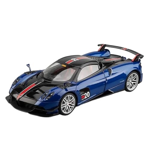 SYYANFEI Auto Modell 1:18 Für Pagani Huayra BC Legierung Sportwagen Druckguss Metall Rennwagen Modell Sound Und Licht Auto Spielzeug Sammlung Vitrine Kleinkinder Kinder Jungen Mädchen Geschenk(Blau) von SYYANFEI