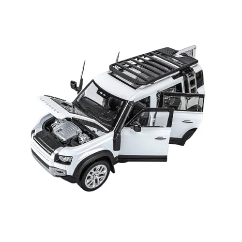 SYYANFEI Auto Modell 1:18 Für Range Rover Defender SUV Legierungs-Geländewagen Druckguss-Simulation Metallauto Sound Und Licht Jungen Mädchen Geschen(Weiß) von SYYANFEI