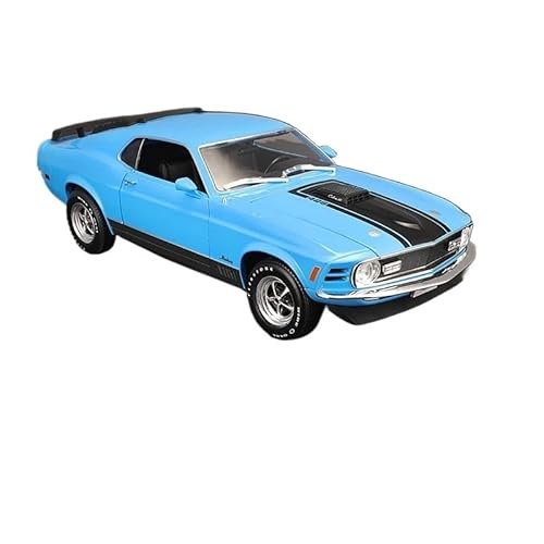 SYYANFEI Auto Modell 1:18 für Ford Mustang Mach 1970 Sportwagen Statische Simulation Druckgussfahrzeuge Sammlermodell Autospielzeug Jungen Mädchen Geschen(Blau) von SYYANFEI