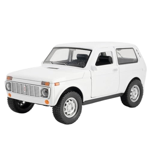 SYYANFEI Auto Modell 1:20 Für Lada NIVA Alloy Classic Car Model Diecast Metal Toy Vehicles Car Model Simulation Sound and Light Collection Jungen Mädchen Geschen(Weiß) von SYYANFEI