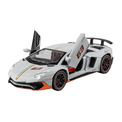 SYYANFEI Auto Modell 1:22 Für Aventador LP780-4 Legierung Sportwagen Diecast Metall Simulation Sound Und Licht Ziehen Auto Spielzeug B Jungen Mädchen Geschen(Weiß) von SYYANFEI