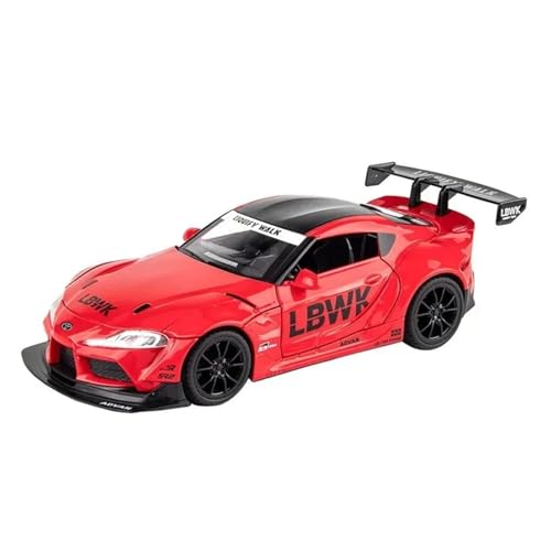 SYYANFEI Auto Modell 1:22 Für Toyota Supra Rennwagen Modell Legierung Druckguss Spielzeug Metall FahrzeugeModell Sound Licht Spielzeug Sammlungen Kleinkinder Kinder Jungen Mädchen Geschenk(Rot) von SYYANFEI