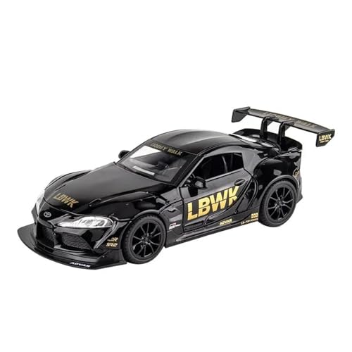 SYYANFEI Auto Modell 1:22 Für Toyota Supra Rennwagen Modell Legierung Druckguss Spielzeug Metall FahrzeugeModell Sound Licht Spielzeug Sammlungen Kleinkinder Kinder Jungen Mädchen Geschenk(Schwarz) von SYYANFEI