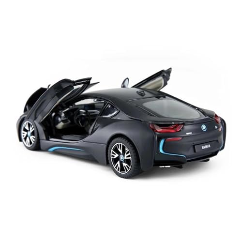 SYYANFEI Auto Modell 1:24 BMW I8 Sport-Legierungsauto, Druckguss Sound Und Licht Supercar-Modell Spielzeugsammlung Dekoration Jungen Mädchen Geschen(Schwarz) von SYYANFEI