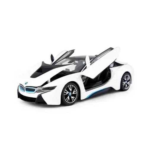 SYYANFEI Auto Modell 1:24 BMW I8 Sport-Legierungsauto, Druckguss Sound Und Licht Supercar-Modell Spielzeugsammlung Dekoration Jungen Mädchen Geschen(Weiß) von SYYANFEI