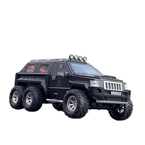 SYYANFEI Auto Modell 1:24 Für Alloy Military Armored Car Diecast Toy Missile Off-Road Vehicle Model Explosion Proof Car Model Sound Light Jungen Mädchen Geschen(Schwarz) von SYYANFEI