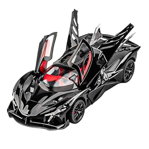 SYYANFEI Auto Modell 1:24 Für Apollo Helios Automodell Spielzeugauto Legierung Simulation Sammlung Sportwagen Serie Ornamente Dekoration Jungen Mädchen Geschen(Schwarz) von SYYANFEI