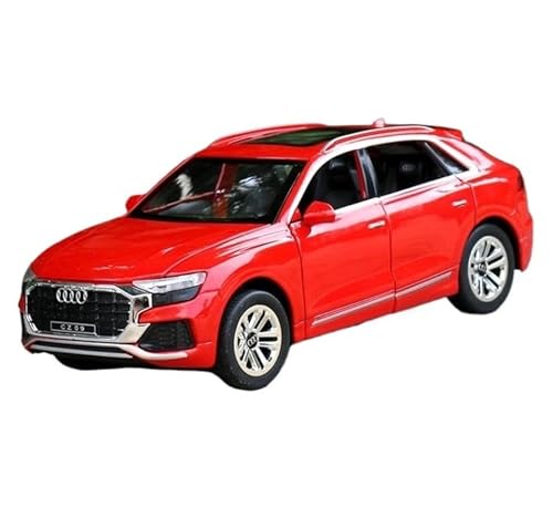 SYYANFEI Auto Modell 1:24 Für Audi Q8-Automodell Aus Druckgussmetall Legierung Crossover-SUV Von Spielzeug Mit Sound Und Licht Für Zurückziehen Jungen Mädchen Geschen(Rot) von SYYANFEI