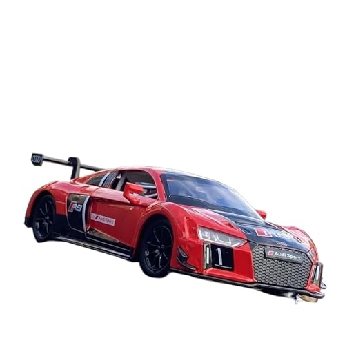 SYYANFEI Auto Modell 1:24 Für Audi R8 Legierung Sportwagen Druckguss Metall Rennmodell Simulation Sound Licht CollectionToys Jungen Mädchen Geschen(Rot) von SYYANFEI