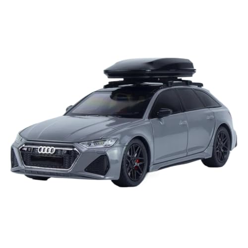 SYYANFEI Auto Modell 1:24 Für Audi RS6 Quattro Station Wagon Legierung Auto Rad Lenkung Sound Und Licht Kinder Spielzeug Sammlerstücke Jungen Mädchen Geschen(Grau) von SYYANFEI