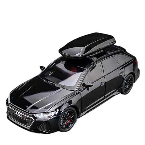 SYYANFEI Auto Modell 1:24 Für Audi RS6 Quattro Station Wagon Legierung Auto Rad Lenkung Sound Und Licht Kinder Spielzeug Sammlerstücke Jungen Mädchen Geschen(Schwarz) von SYYANFEI