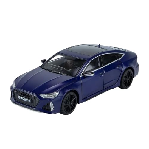 SYYANFEI Auto Modell 1:24 Für Audi RS7 Alloy Diecast Toy Cars Sound Light Opened Pull Back Shock Absorption Ornament Vehicles Jungen Mädchen Geschen(Blau) von SYYANFEI