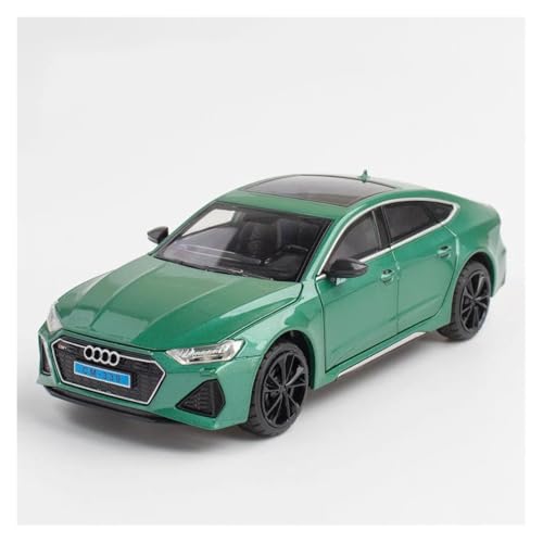 SYYANFEI Auto Modell 1:24 Für Audi RS7 Alloy Diecast Toy Cars Sound Light Opened Pull Back Shock Absorption Ornament Vehicles Jungen Mädchen Geschen(Grün) von SYYANFEI