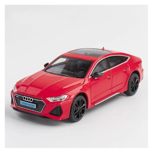 SYYANFEI Auto Modell 1:24 Für Audi RS7 Alloy Diecast Toy Cars Sound Light Opened Pull Back Shock Absorption Ornament Vehicles Jungen Mädchen Geschen(Rot) von SYYANFEI