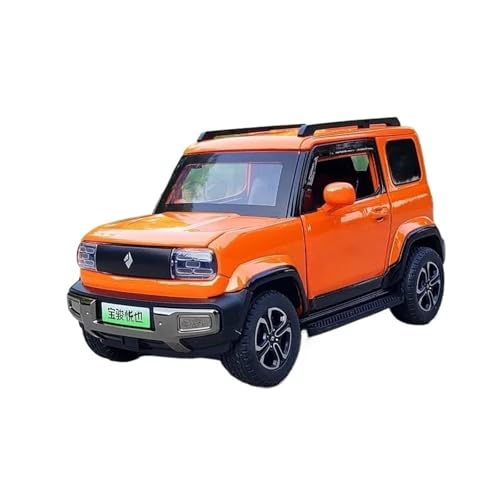 SYYANFEI Auto Modell 1:24 Für BAOJUN Yep Legierung Neue Energie Auto Druckguss Metall Spielzeug Geländewagen Auto Modell Simulation Sound Und Licht Jungen Mädchen Geschen(Orange) von SYYANFEI