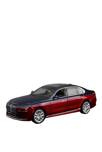 SYYANFEI Auto Modell 1:24 Für BMW 7 Series I7 G70 Alloy Luxy CarDiecast Metal Pure Limousine Car Model Sound Light Toy Jungen Mädchen Geschen(Rot) von SYYANFEI