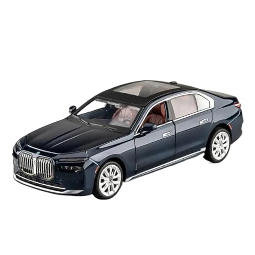 SYYANFEI Auto Modell 1:24 Für BMW I7 G70 Limousine Legierung Auto Spielzeug Druckguss Metallguss Sound Und Licht Sammlung Dekoration Jungen Mädchen Geschen(Blau) von SYYANFEI