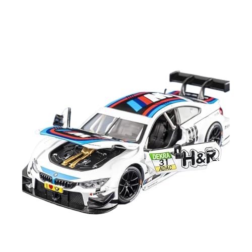 SYYANFEI Auto Modell 1:24 Für BMW M4 GT3 Legierung Sportwagen Druckguss Metallbahn Rennwagen Modell Simulation Sound Und Licht Sammlung Jungen Mädchen Geschen(Weiß) von SYYANFEI