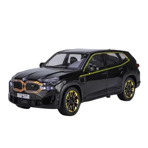 SYYANFEI Auto Modell 1:24 Für BMW XM SUV Legierung Sportwagen Diecast Metall Spielzeugauto Fahrzeuge Modell Simulation Sound Und Licht Sammlung Jungen Mädchen Geschen(Schwarz) von SYYANFEI