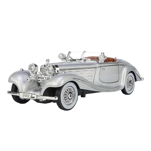 SYYANFEI Auto Modell 1:24 Für Benzs 500K1936 Retro-Klassiker-Legierungsautomodell Druckguss-Metall-Sound- Und Lichtkollektion Spielzeugdekoration Kleinkinder Kinder Jungen Mädchen Geschenk(Weiß) von SYYANFEI