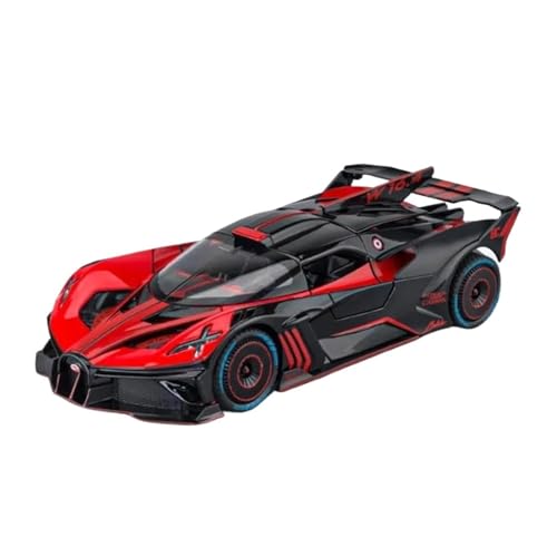 SYYANFEI Auto Modell 1:24 Für Bugatti Bolide Legierung Sportwagen Druckguss Spielzeugfahrzeuge Metall Konzeptauto Modell Simulation Sound Licht Jungen Mädchen Geschen(Rot) von SYYANFEI