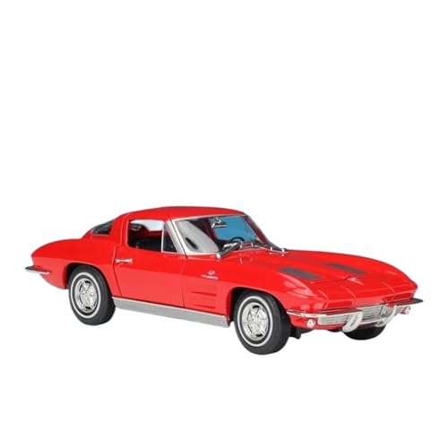 SYYANFEI Auto Modell 1:24 Für Chevrolet 1963 Corvette Legierung Sportwagen Diecast Metall Oldtimer Modell Simulation Spielzeug Dekorativ Jungen Mädchen Geschen(Rot) von SYYANFEI