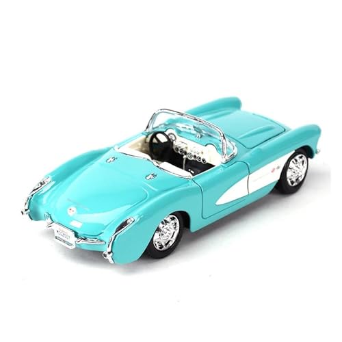 SYYANFEI Auto Modell 1:24 Für Chevrolet Corvette 1957 Sportwagen Statisches Druckguss-Modellauto Für Sammeln Spielzeug Jungen Mädchen Geschen(Blau) von SYYANFEI